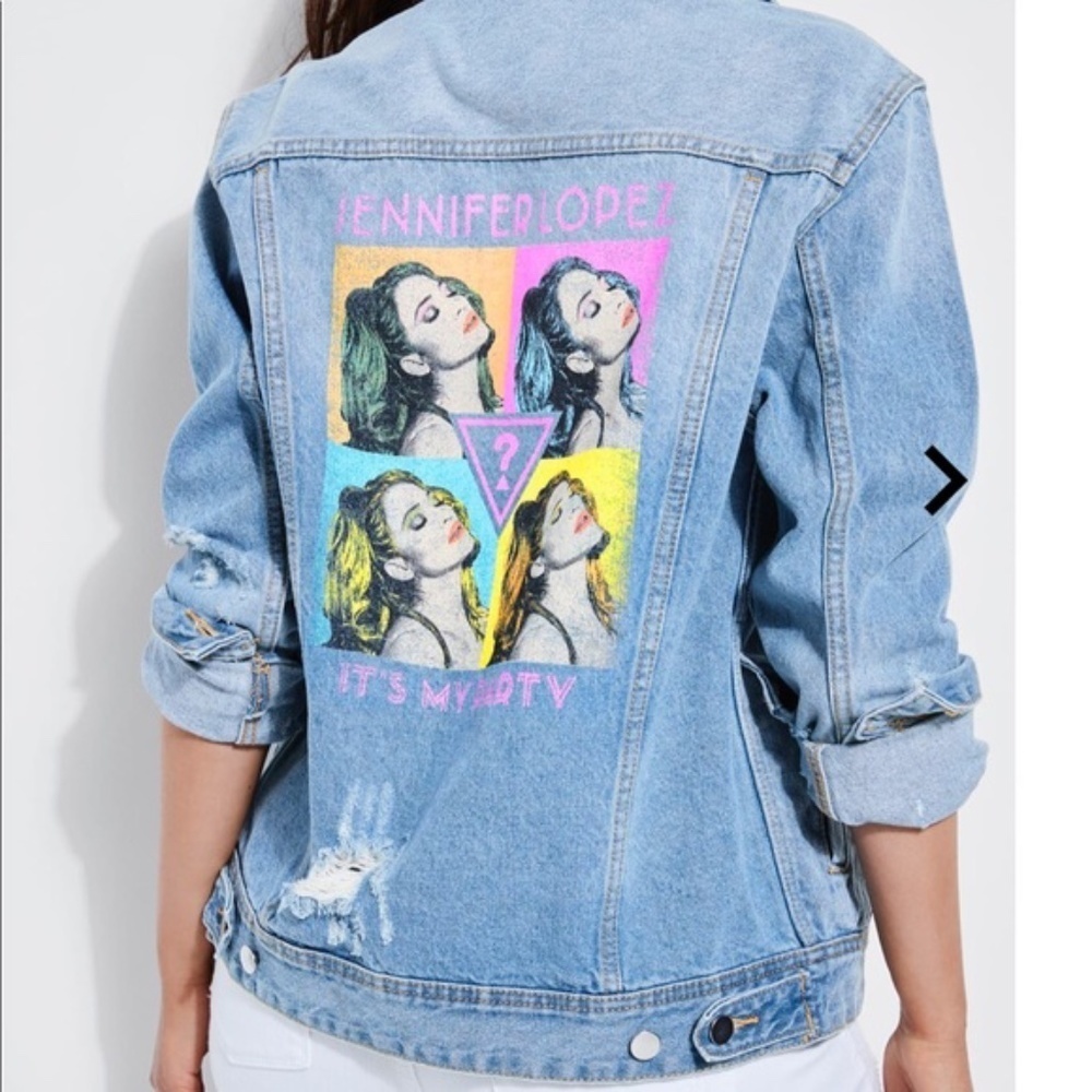 New GUESS JLO Dillon Denim Jacket SZ XL
